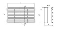 Vetracia mriežka 235x141mm  pre hranaté potrubie 220x90mm