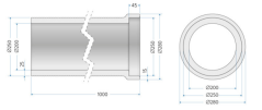 Potrubie EPS Ø200mm x 1m PE-FLEX