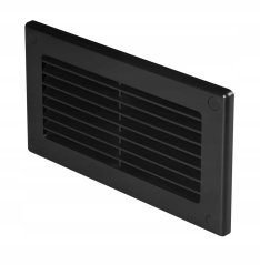 Ukončovací plastová mřížka pro potrubí 75×150 mm, černá