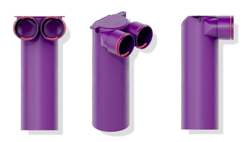 Plastový KLO box 2x90/125, MAX-VENT