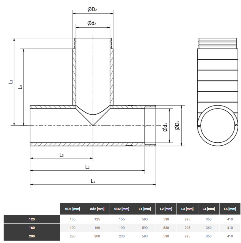 "T"-kus 90° EPP 15mm