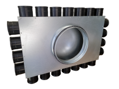Rozdělovač čtyřstranný jednřadý 22x50/200 (4+7+4+7) samotesnicí