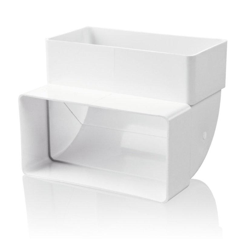 Plastové koleno hranaté vertikálne 75x150 mm, 90°