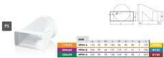 Prechodová redukcia z okrúhleho Ø100mm na hranaté 110/55mm