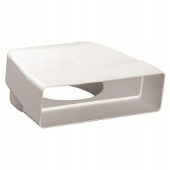 Prechodové koleno z okrúhleho Ø125mm na hranaté 204/60mm, 90°.