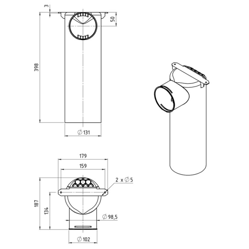 Distribuční KLO box 1x90/125 MAX-VENT