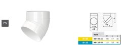 Kulaté plastové koleno Ø100 mm / 45°