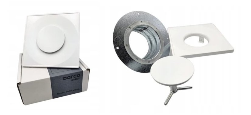 Štvorcový anemostat prívodný-odvodný DARCO, biely