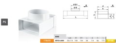 Přechodová odbočka „T“ Ø100 mm – 110/55 mm, 90°