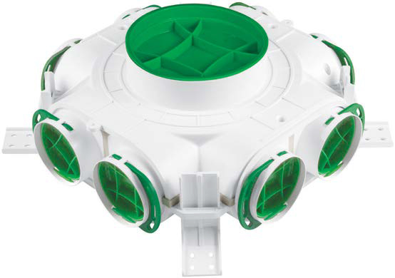 Rozdeľovač Awenta PRO štvorstranný jednoradový 8x90/160