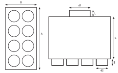 Rozdeľovač jednostranný dvojradový 8x75/200 prechodný