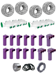 Plastová sada pre svojpomocnú montáž rekuperácie vzduchu pre dom 200 m² - SYSTEM Ø75