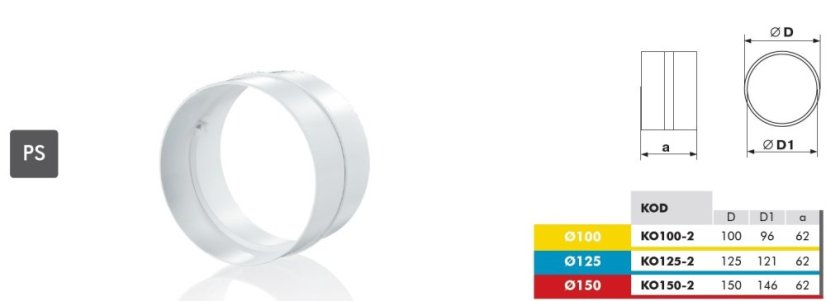 Okrúhla plastová spojka Ø125mm