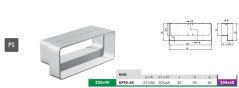 Redukce pro pravoúhlé hranaté potrubí 220×90 mm / 204×60 mm