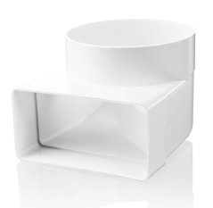 Prechodové koleno z okrúhleho Ø100mm na hranaté 204/60mm, 90°