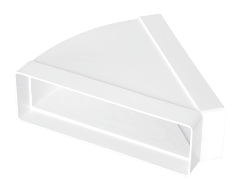 Plastové koleno hranaté horizontálne 75x150mm, 45°