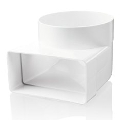 Prechodové koleno z okrúhleho Ø100mm na hranaté 110/55mm, 90°