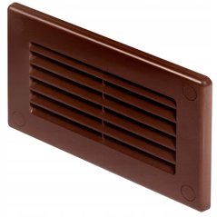 Ukončovací plastová mřížka pro potrubí 75×150 mm, hnědá