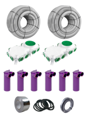 Plastová sada pre svojpomocnú montáž rekuperácie vzduchu pre dom 100 m² - SYSTEM Ø75