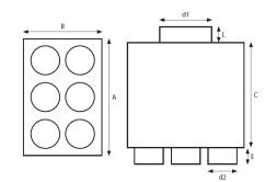 Rozdeľovač jednostranný dvojradový 6x75/160 prechodový