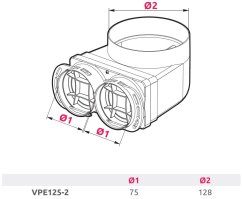 Plastový KLO box vertikálny nízky 2x75/125, HDPE