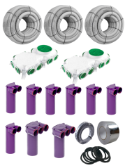 Plastová sada pre svojpomocnú montáž rekuperácie vzduchu pre dom 120 m² - SYSTEM Ø75