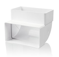 Plastové koleno hranaté vertikálne 75x150 mm, 90°