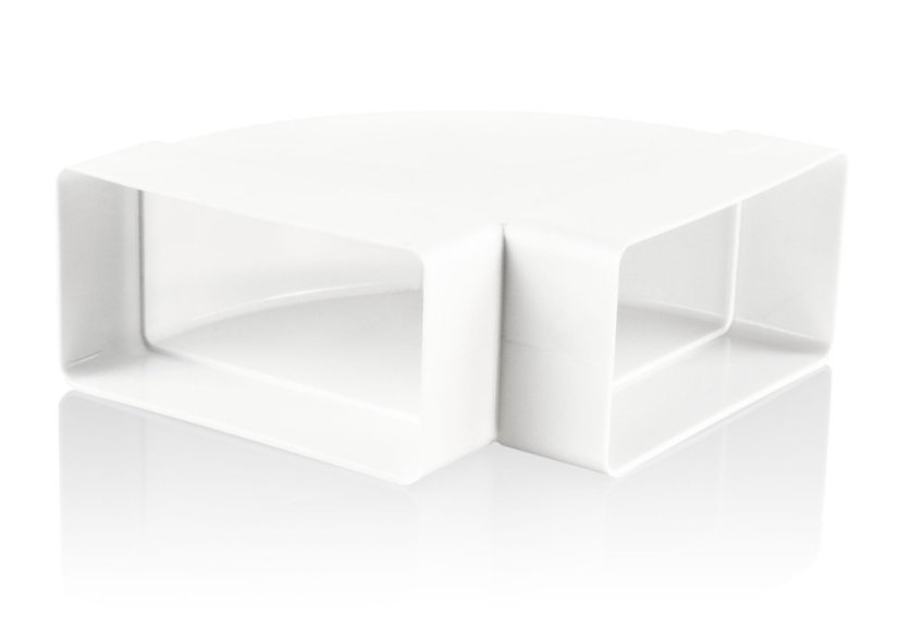 Plastové koleno hranaté horizontálne 75x150 mm, 90°