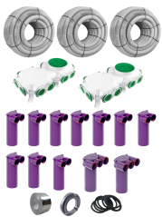 Plastová sada pre svojpomocnú montáž rekuperácie vzduchu pre dom 140 m² - SYSTEM Ø75