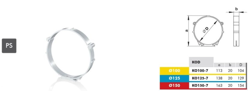 Okrúhly držiak pre potrubia Ø150 mm