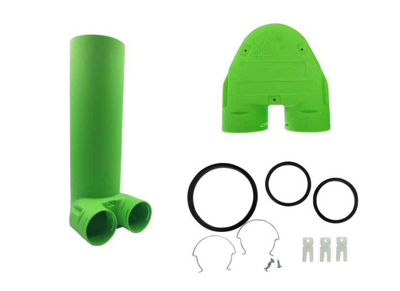 Plastový KLO box 2x75/125, POLIETYLEN