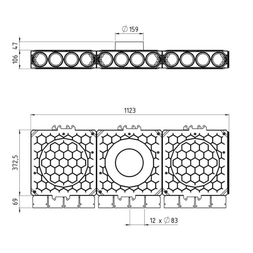Rozdeľovač jednostranný jednoradový 12x75/160, MAX-VENT
