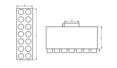 Rozdeľovač jednostranný dvojradový 14x75/200 (14+0+0+0) prechodný